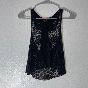 Black Lace Tank Top